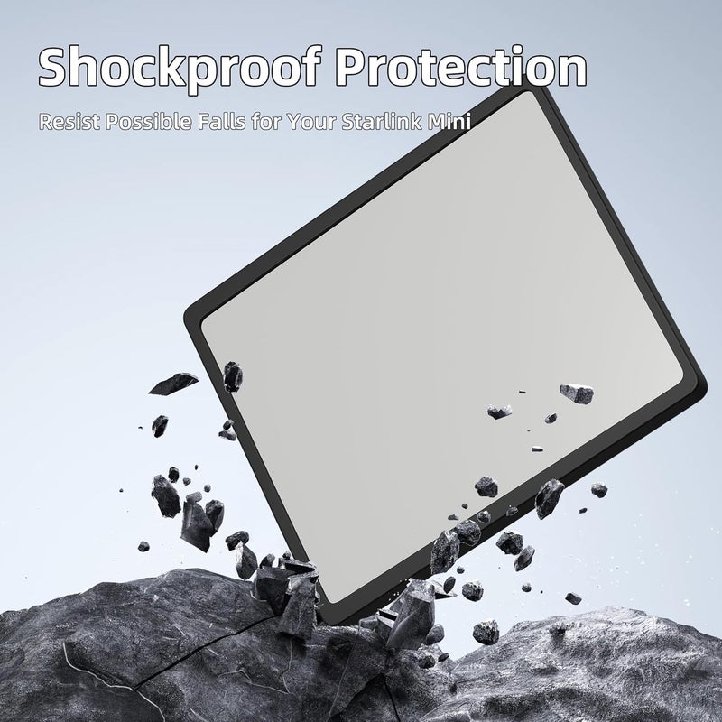 EAZUSE Starlink Mini Case Cover, Liquid Silicone Protective Case for Mini Starlink Dish Antenna Protector Black with Anti-Reflection Sticker - Image 4